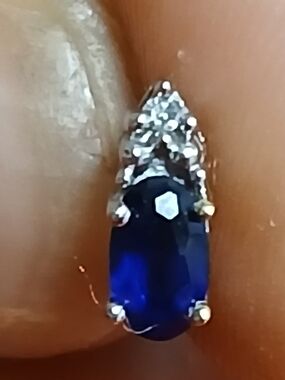 D SDX White Gold 10k diamond Saphirre Blue